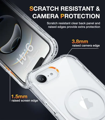 Vista 1088 de DIACLARA - Funda transparente compatible con iPhone XR 6.1 pulgadas 2018