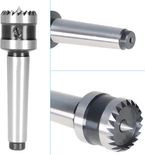 Vista 4 de kimllier Herramienta de torneado de madera 2MT con corona de 1 pulgada Super Torno de madera Centro de impulsión para torno de madera y metalurgia