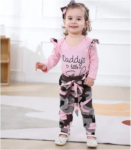 Vista 2 de Shenatta Ropa de bebé niña recién nacida trajes mameluco pantalones ropa para bebé niña