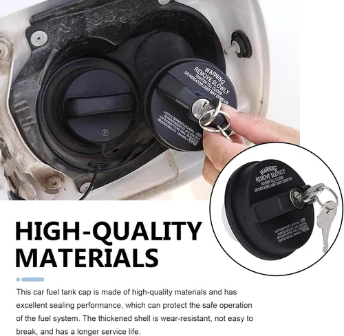 Vista 6 de Tapa del tanque de combustible para automóvil, tapa de combustible con bloqueo de plástico ABS, cubierta de tanque de combustible antirrobo