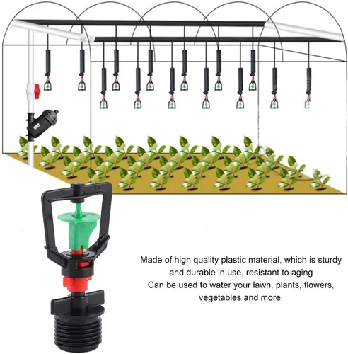 Vista 9 de 20 piezas de aspersor de césped de 1/2 pulgada de rosca macho de riego de cabezal rociador boquilla de nebulización para riego de jardín