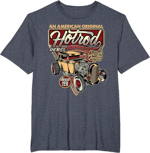 Vista 107 de Camiseta vintage Hot Rod Speed and Power para hombre Asphalt Grey