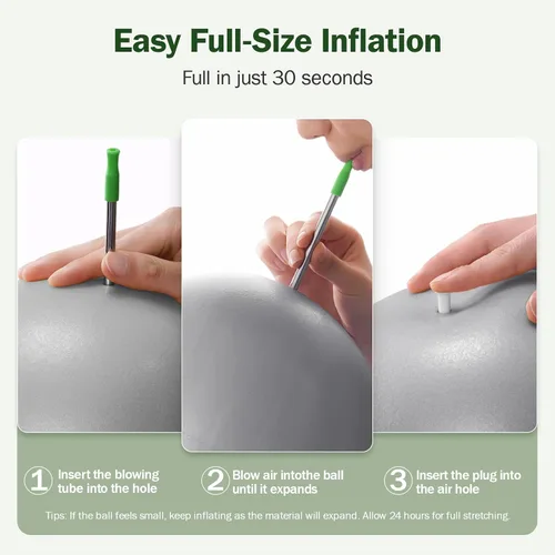 Vista 15 de Slim Panda Pilates Ball, 9 Inch Small Exercise Ball, Anti Burst Mini Yoga Ball for Stability, Workout, Barre, Core Strength, Physical Therapy
