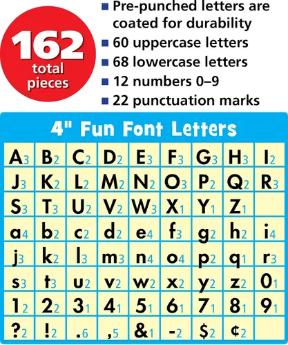 Vista 3 de Teacher Created Resources Black Stitch - Letras divertidas de 4 pulgadas (TCR75150)