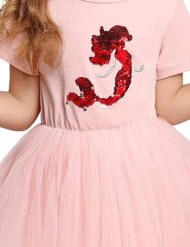 Vista 6 de YOFEEL Vestido de verano para niñas pequeñas de manga corta tutú longitud hasta la rodilla