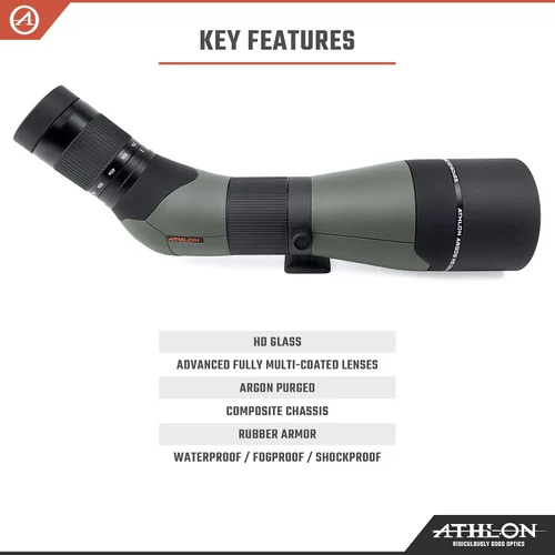 Vista 4 de Athlon Optics Argos HD 20-60x85 - Alcance de detección - 45 grados, verde/negro