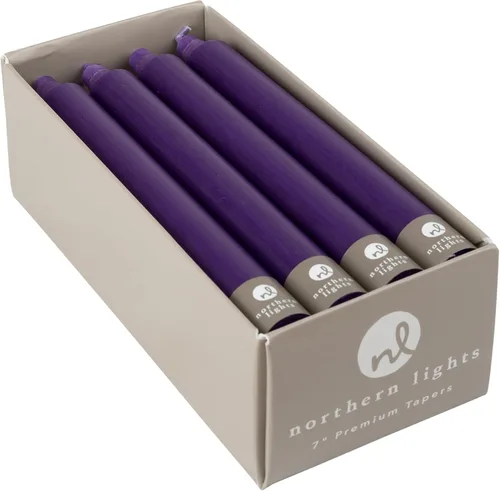 Vista 8 de Northern Lights Candles Conos prémium de 7 pulgadas, paquete de 12 unidades, color burdeos - 71743