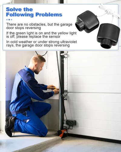 Vista 6 de Abridor de puerta de garaje, sensor de seguridad, ojos para abridor de puerta de garaje lineal, accesorios compatibles con HAE00002 LSO50 LDO33