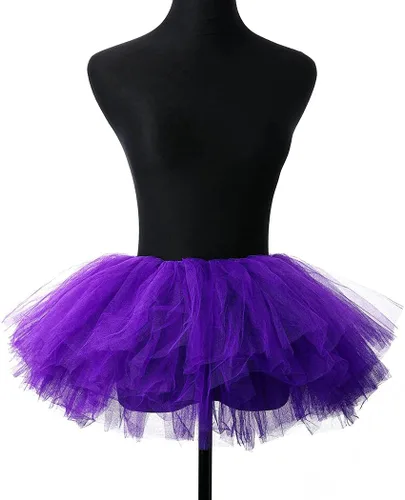 Vista 38 de REETAN Falda tutú de ballet de 6 capas de tul corto tutús para mujer