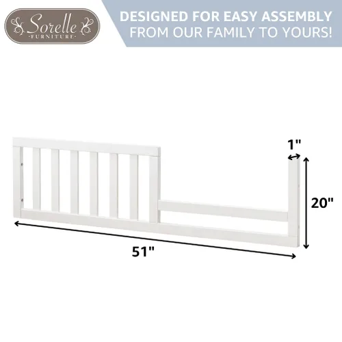 Vista 3 de Sorelle Furniture Rieles de cama para niños pequeños y de tamaño completo, kit de conversión de riel de cama y cuna, convierte la cuna en cama