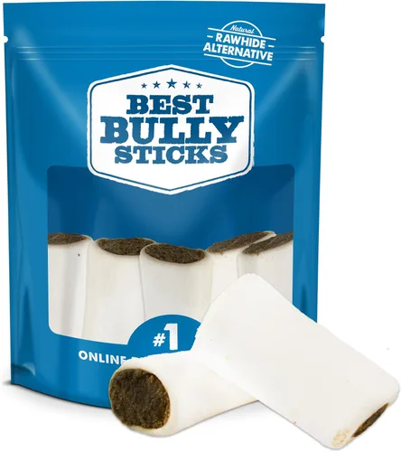 Vista 5 de Best Bully Sticks Huesos rellenos de tocino y queso, de 3 a 4 pulgadas, 5 unidades (paquete de 1) – Golosinas de hueso de perro rellenas de larga