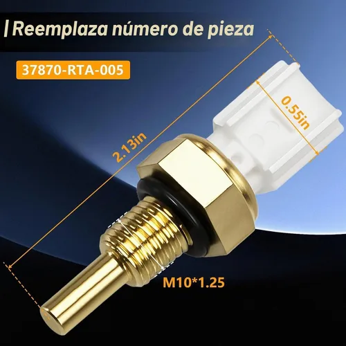 Vista 5 de Sensor de temperatura del refrigerante, sensor de temperatura del agua ECT, interruptor de temperatura compatible con Honda Accord Civic HR-V Pilot