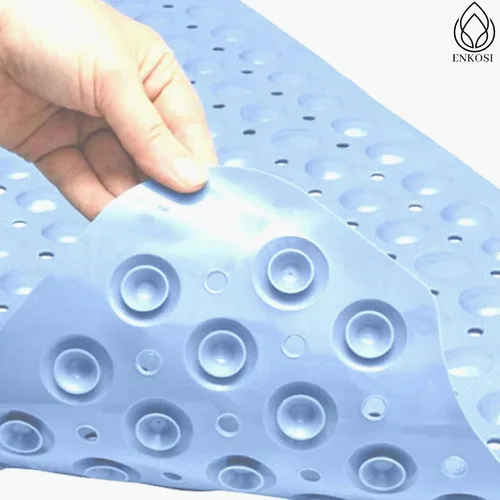 Vista 2 de ENKOSI Tapete de baño antideslizante, extra largo de 40 x 16 pulgadas, tapete antideslizante grande para bañera y ducha con ventosas y agujeros