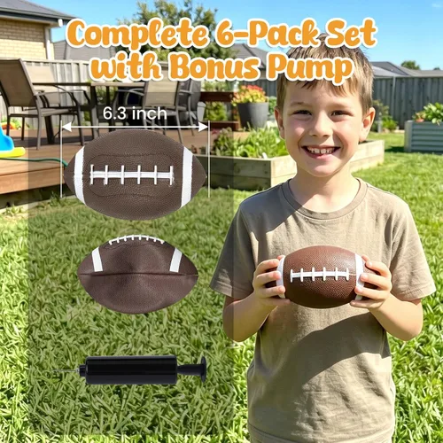 Vista 2 de Shindel 6 piezas mini balones de fútbol inflables, balones de fútbol impermeables de 6.3 pulgadas, juguetes para niños perfectos para juegos al aire