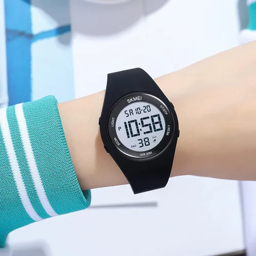 Vista 5 de FANMIS Moda mujeres hombres reloj deportivo digital estudiante electrónico al aire libre reloj deportivo militar multifunción luminoso impermeable