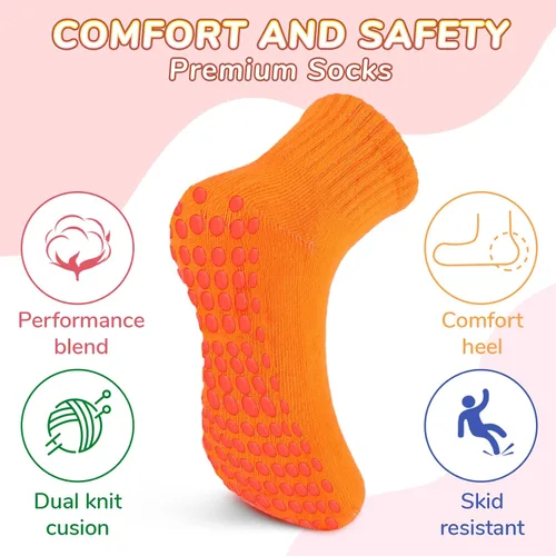 Vista 3 de 7 pares de calcetines antideslizantes para niños y niñas pequeños