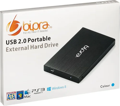 Vista 7 de Bipra – Disco duro externo de 120 GB 120 GB 2.5 inch portátil de disco duro USB 2.0 – azul – NTFS