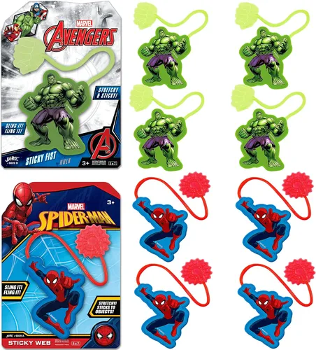 Vista 9 de JA-RU Marvel Spiderman & Hulk Manos Pegajosas Elásticas Juguetes Snap (1 Paquete Hulk) Manos Elásticas de Superhéroes. Suministros de Juguetes a