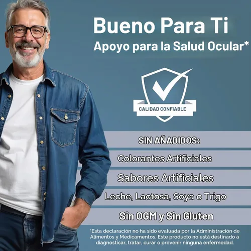Vista 6 de 21st Century Ojos saludables con tabletas de luteína, 60 unidades, blanco (27452) Eye Vitamin with Lutein Plus Antioxidants A, Compare VS.
