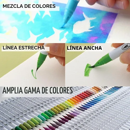 Vista 4 de Kuretake Clean pincel de color real para acuarela pincel de plumas (juego de 48 colores)