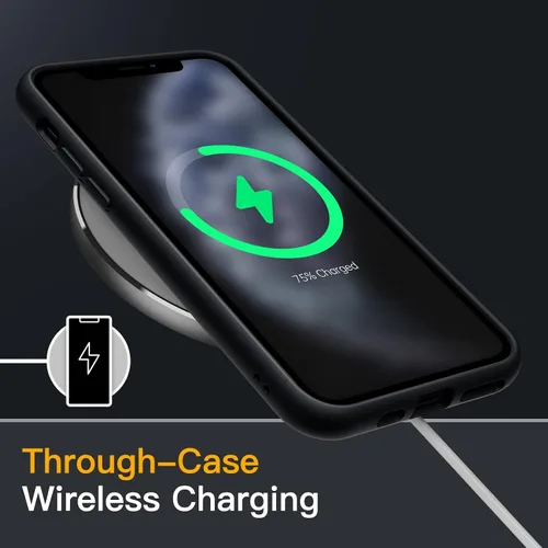 Vista 6 de JETech Funda mate para iPhone 11 Pro de 5.8 pulgadas, a prueba de golpes, protección contra caídas de grado militar, cubierta trasera translúcida