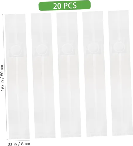 Vista 2 de 20 bolsas de cultivo de hongos 19.8 pulgadas de largo x 3 (anchas) bolsas de engorde hongos sellables/para cultivo de sustratos