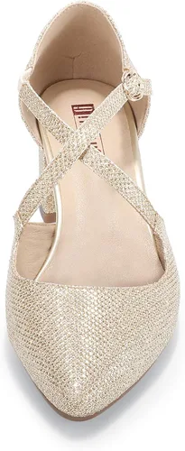 Vista 4 de IDIFU Lynn - Vestido de tacón bajo para mujer, con puntera cerrada, tacón grueso, correa cruzada, boda, fiesta, oficina, zapatos, 5