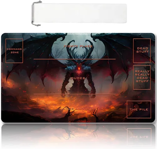 Vista 45 de Tapete de juego MTG cosido de alta calidad con zonas y parte trasera de goma antideslizante, tapete de juego TCG para MTG y otros juegos de cartas