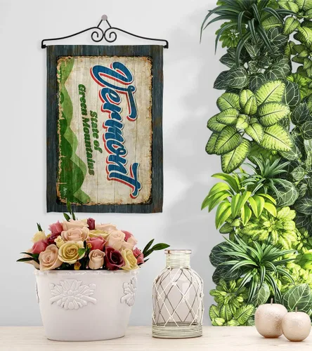 Vista 11 de Vermont - Juego de bandera vintage de jardín, colgador de pared de Estados Unidos, territorios de Estados Unidos, República de Estados Unidos, área