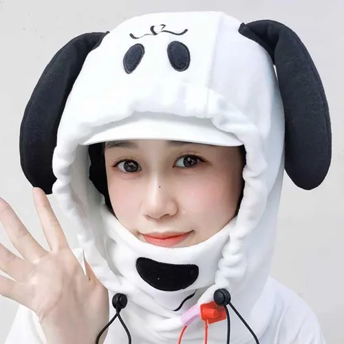 Vista 7 de Lindo animal esquí pasamontañas felpa snowboard máscara invierno deportes nieve accesorios sombrero Kawaii snowboard