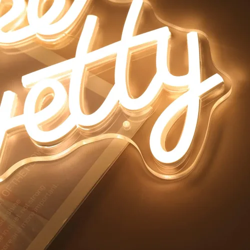 Vista 5 de Planzo Letrero de neón con texto en inglés "You're Like Really Pretty - Letrero de neón para dormitorio, boda, compromiso, despedida de soltera