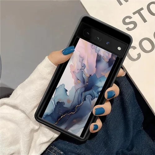 Vista 1704 de Compatible con Google Pixel 4A 5G Mobile Case Creative Acrylic Panel trasero Silicona Protección Grip especialmente diseñado para Google Pixel 4A 5G