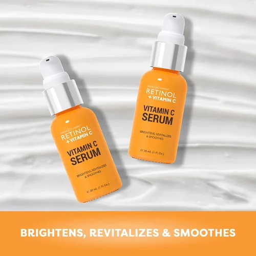Vista 4 de LIVAURA Retinol + Vitamin C - Suero facial antienvejecimiento, unifica el tono de la piel, disminuye las líneas finas y arrugas, daños solares