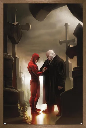 Vista 16 de Trends International Marvel Comics - Póster de pared de Kingpin - Daredevil in Cemetery, 14.72 x 22.37 pulgadas, versión enmarcada de madera