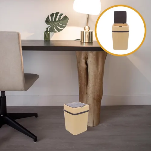 Vista 7 de Automatic Induction Trash Bin Smart Sensor Waste Can for Kitchen Office Bedroom Touchless Operation Dustbin in Khaki