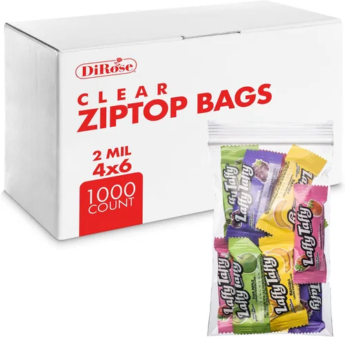 Vista 10 de Dirose Bolsas de polietileno transparentes con cierre de 4 x 5 pulgadas, paquete de 100, 2 mil de grosor, bolsas de plástico resellables