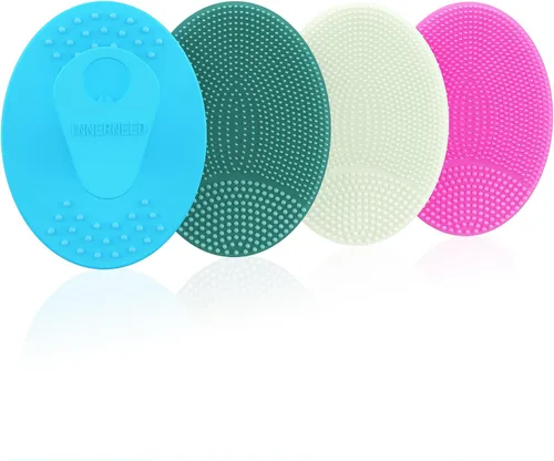 Vista 16 de INNERNEED Juego de cepillos de limpieza facial de silicona suave, almohadilla exfoliante suave y masajeadora, diseño antideslizante para eliminación