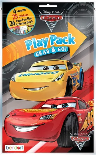 Vista 2 de Disney Cars - Libro para colorear con calcomanías (Set de actividades de colorear con Lightning McQueen) (Azul)