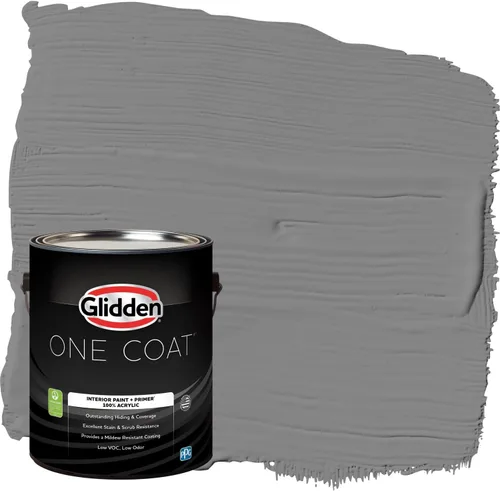 Vista 64 de Glidden Pintura Interior + Imprimación: Gris/Plata Antigua, Una Capa, Satinado, 1 Galón