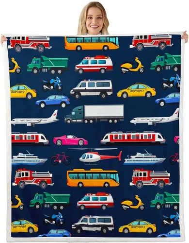 Vista 19 de Erosebridal Manta de forro polar con diseño de camiones y excavadoras, de 40 x 50 pulgadas, color amarillo, para niños, niños, adolescentes