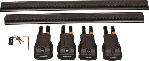 Vista 3 de para Volvo XC70 Wagon 2008-2016 Barras transversales Barras transversales Rieles laterales elevados antirrobo Rieles de techo, barra transversal