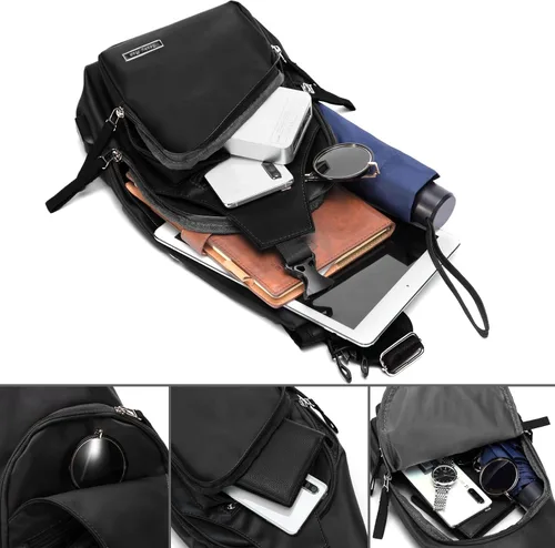 Vista 6 de Seoky Rop Bolso bandolera para hombre con puerto de carga USB