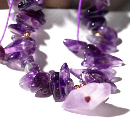Vista 6 de Jewever Chip Reiki - Pulsera de cristal de cuarzo rosa con amatista cruda para mujer, cristales curativos y piedras preciosas para yoga, meditación