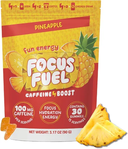 Vista 10 de FocusFuel Energy Chews - Sabor a sandía (15 porciones) - 100 mg de cafeína + L-teanina + B12, magnesio - Impulso de energía totalmente natural - Sin