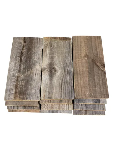 Vista 9 de Tablones de madera reciclada rústica desgastada para manualidades, proyectos y decoración (6 tablones de 24 pulgadas de largo)