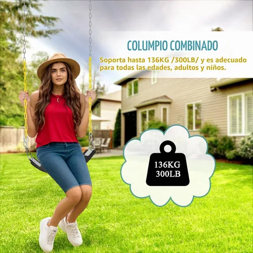Vista 3 de Juego de columpio con anillo triangular de metal y cadenas antioxidantes de 66 pulgadas, accesorios de reemplazo de columpio con ganchos de presión
