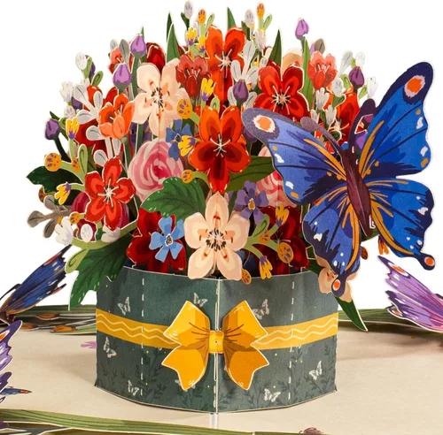 Vista 10 de Paper Love Frndly - Tarjeta desplegable 3D para el día de la madre, la mejor mamá del mundo, para madre, esposa, cualquier persona, 100% reciclada