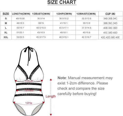 Vista 7 de Umbrellas and Windsurf Board Women's One Piece Swimsuits V-Neck Bathing Suits Open Back Beach Swimwear