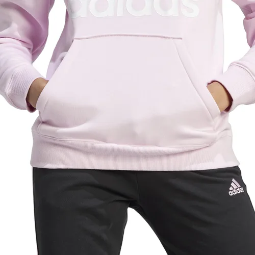 Vista 3 de adidas Sudadera con capucha de forro polar regular con logotipo grande de Essentials