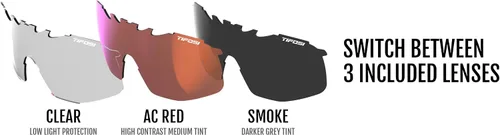 Vista 2 de Tifosi Lentes de sol de ciclismo Sledge para hombres y mujeres con opciones de intercambio y lente fotocromática ideales para ciclismo MTB y béisbol